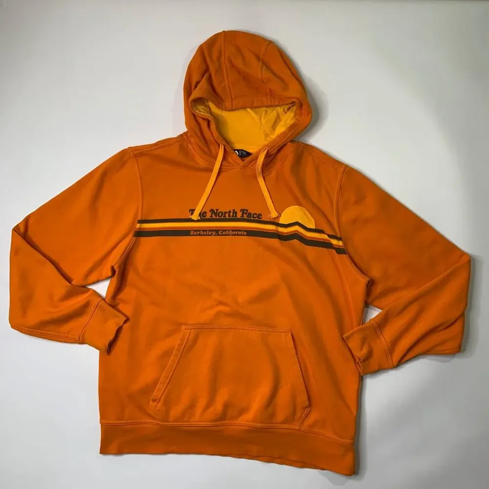 The North Face Hoodie Mens L Large Tequila Sunset Midweight Fleece Sweatshirt
